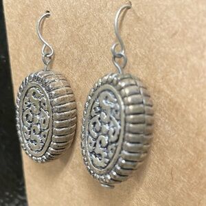 Ornate Silver Drop Earrings